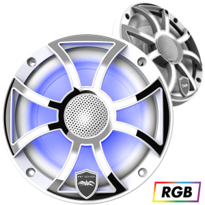 REVO 6-XS-W-SS White XS / Stainless Overlay Grille 6.5” Coaxial Speakers (pair)