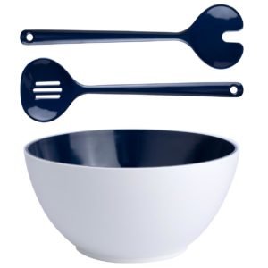 SKU: 11048 - MELAMINE SALAD BOWL WITH CUTLERY, SUMMER – BLUE