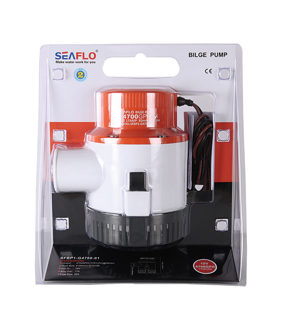 Model -SFBP2-G4700-01-01 Series 4700GPH Seaflo Bilge Pump 24V