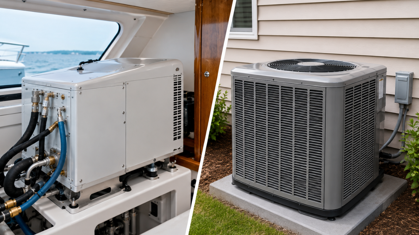 What is the difference between marine AC and residential AC?
